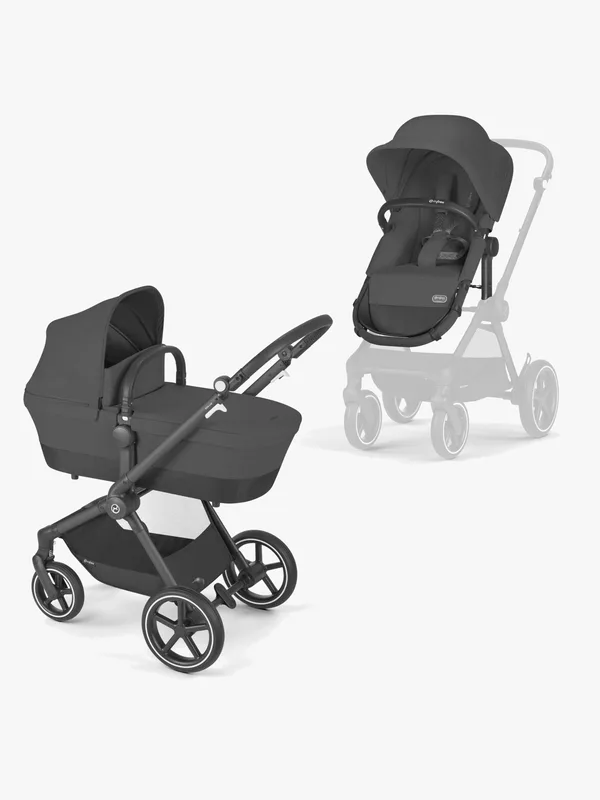 Cybex EOS Lux duovagn i svart med liggdel och sittdel